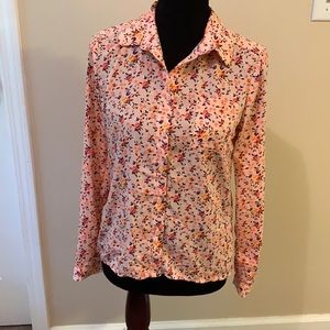 EUC Pink Floral Button Down